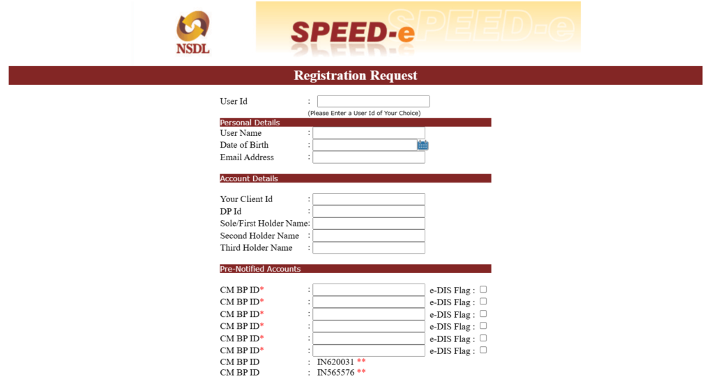NSDL Speed e registration