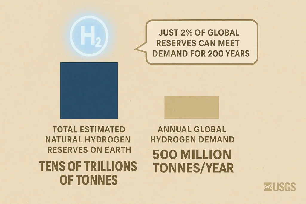 Natural Hydrogen Reserves vs Global Demand