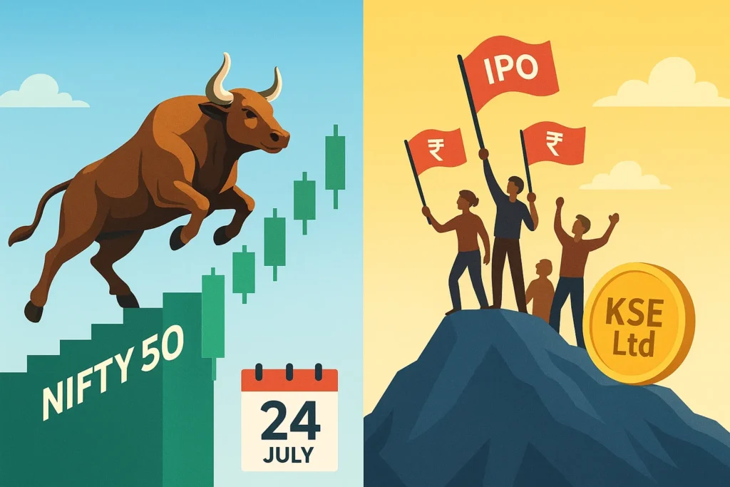 Market Outlook 24 July: Nifty’s Momentum, IPO GMP Buzz & Small-Cap Pick to Watch