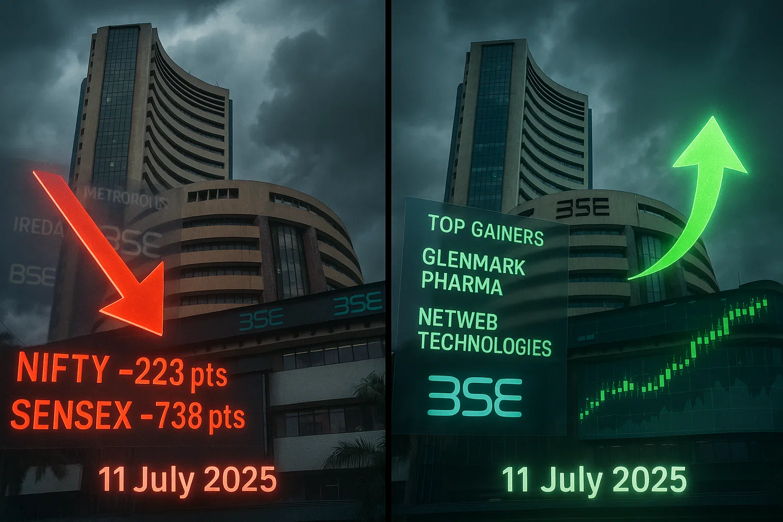 Market Today 11 July: Sensex Drops 738 Points as IT & Smallcaps Slide