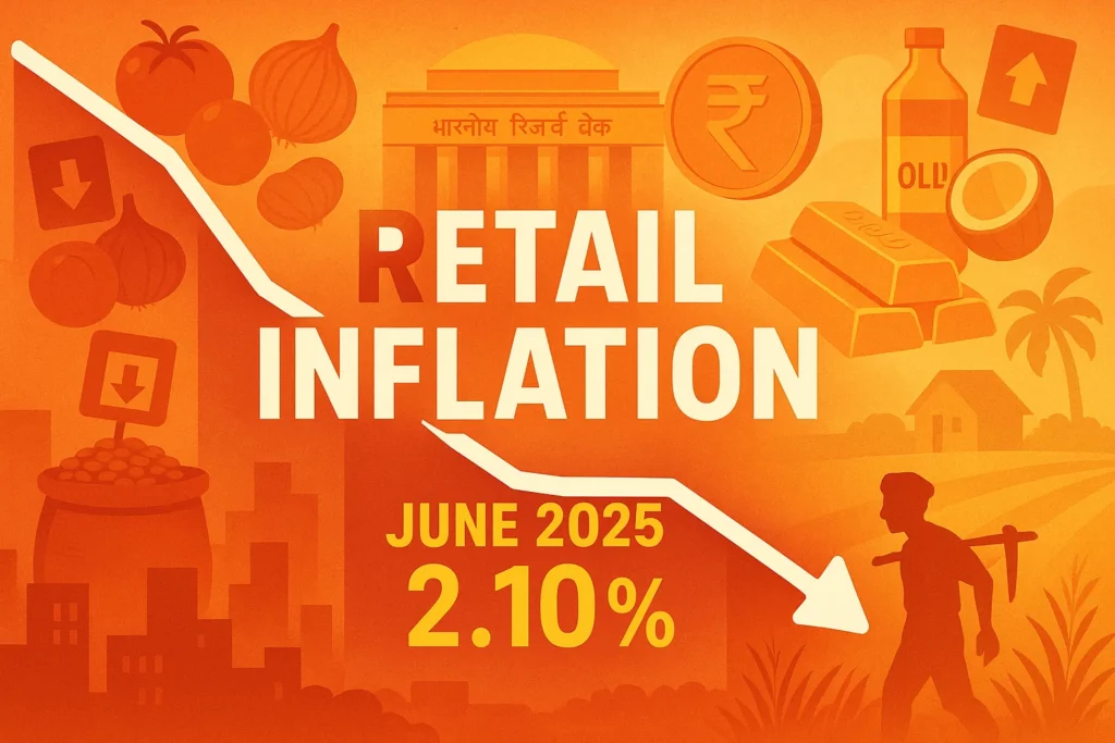 Retail Inflation June 2025 Falls to 2.10%: Key Highlights & Stocks