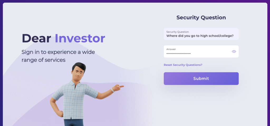 Security Question Verification- how to track all mutual fund investments using PAN