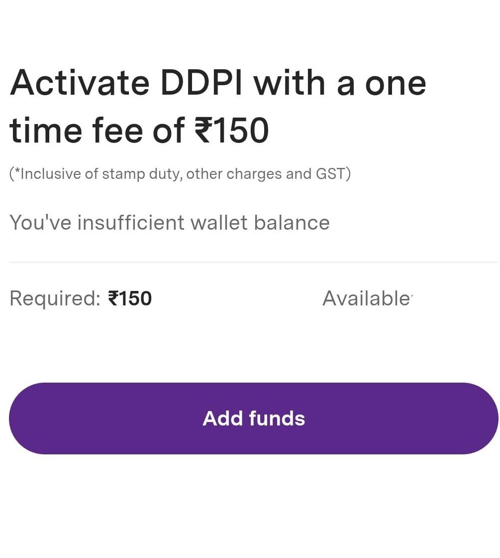 Add Fund & Payment- DDPI in a demat account