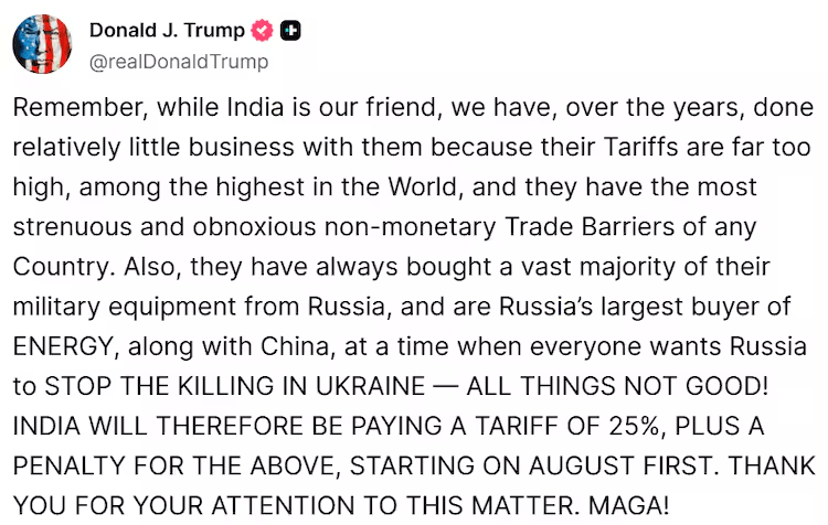 Trump’s 25% Tariff on India: A Trade War in the Making