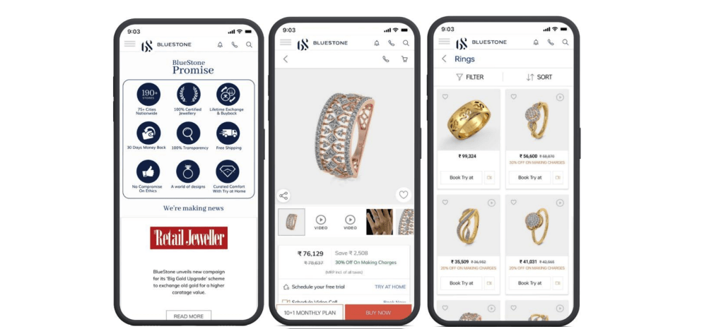 mobile application- BlueStone Jewellery IPO