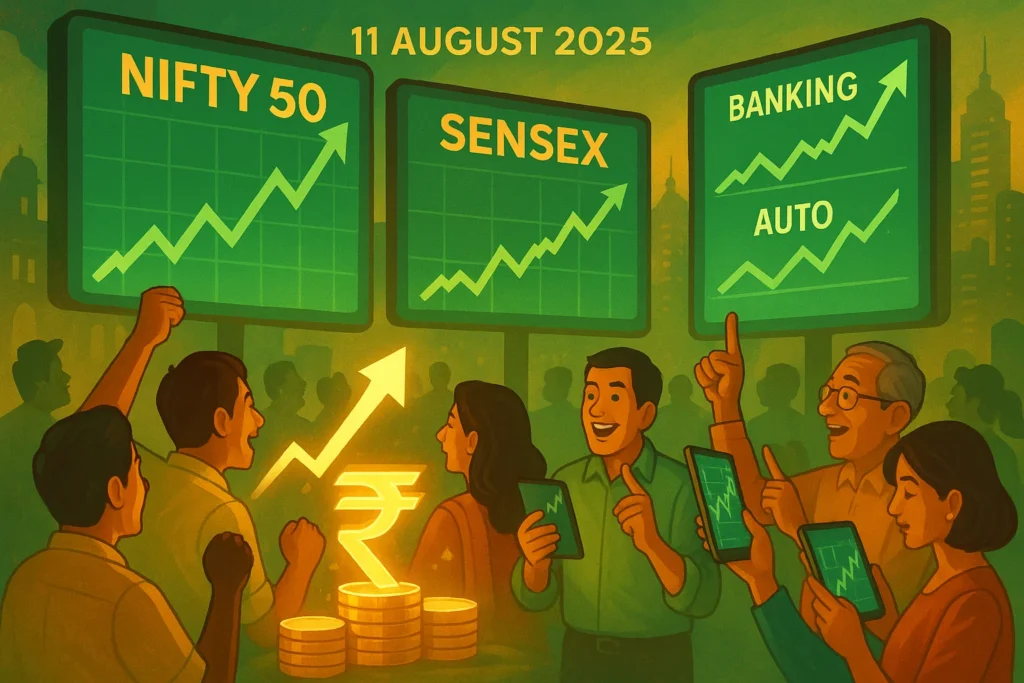 Stock Market 11 August: Broad-Based Rally Led by Banking, Auto & Realty