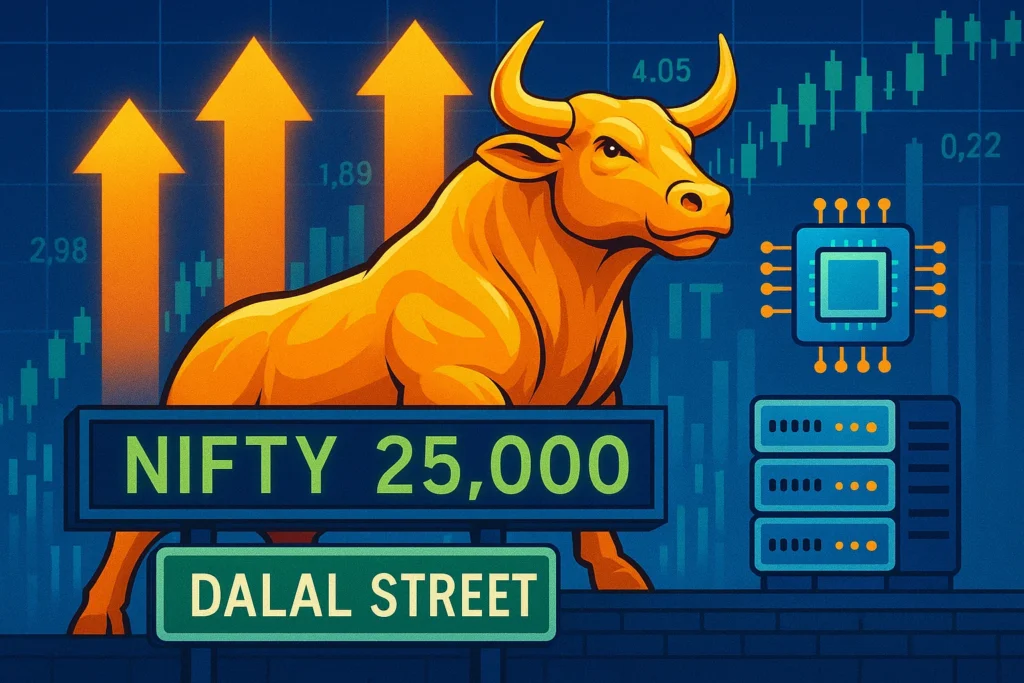 Stock Market 20 August: Nifty Crosses 25,000 as IT Stocks Shine
