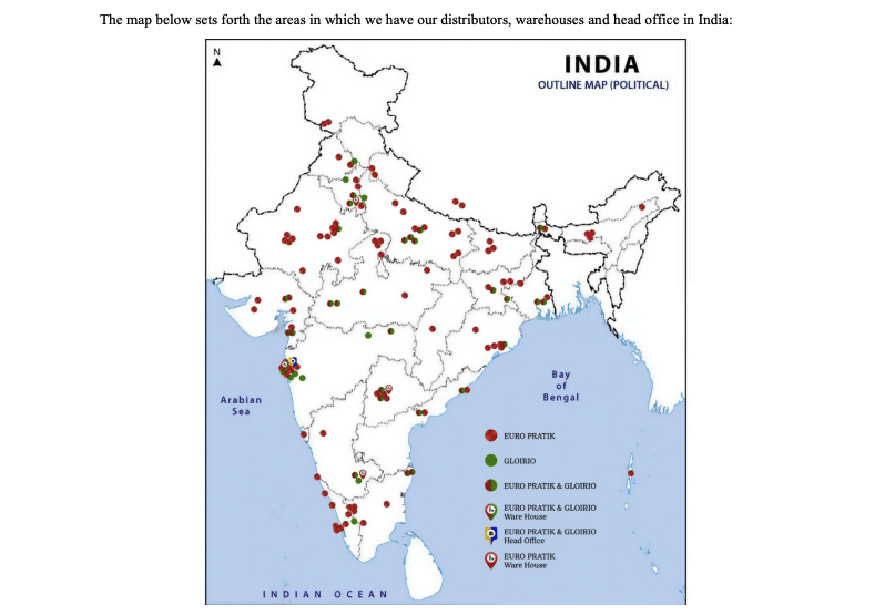 Pan-India distribution network of Euro Pratik Sales IPO