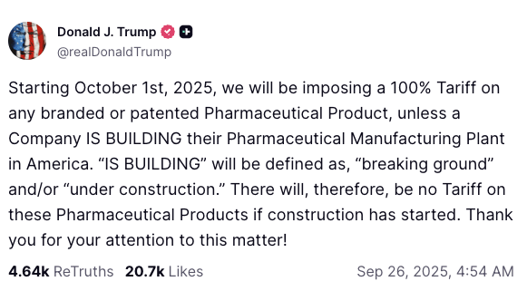 Pharma Tariff Effect