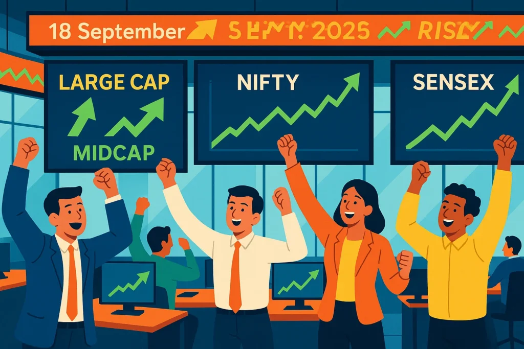 Stock Market 18 September: Strong Rally as Nifty & Sensex Gain | Top Gainers & Losers